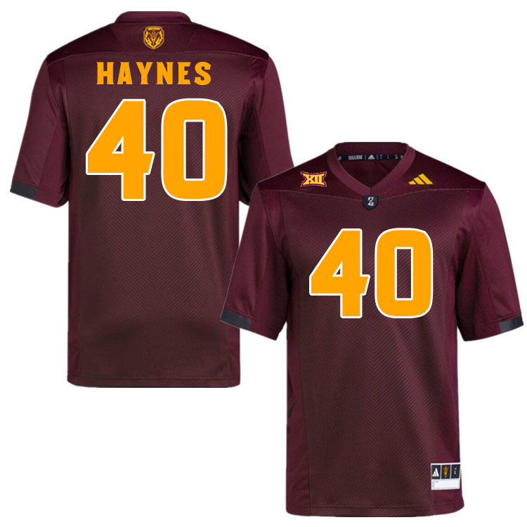 #40 Mike Haynes Arizona State Sun Devils College Football Jerseys Stitched-Maroon